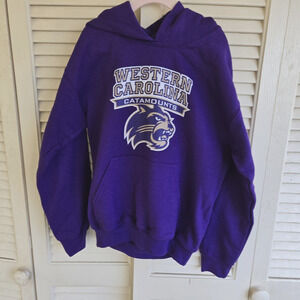 Western Carolina University Catamounts WCU Youth Purple Hoodie w Logo Size Small